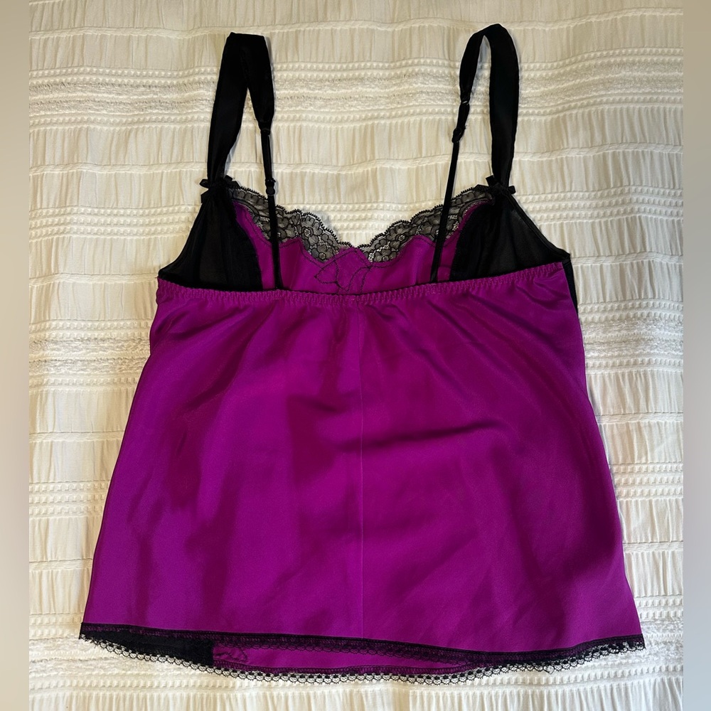Black and Purple Lace Trim Camisole - Picture 4 of 5